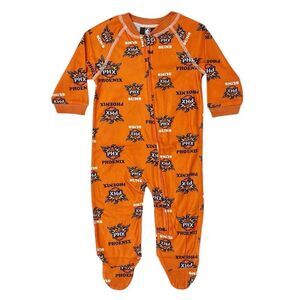 NBA Phoenix Suns Baby Boys Orange Fleece Full Zip Footed Sleeper PJs Pajamas 12M